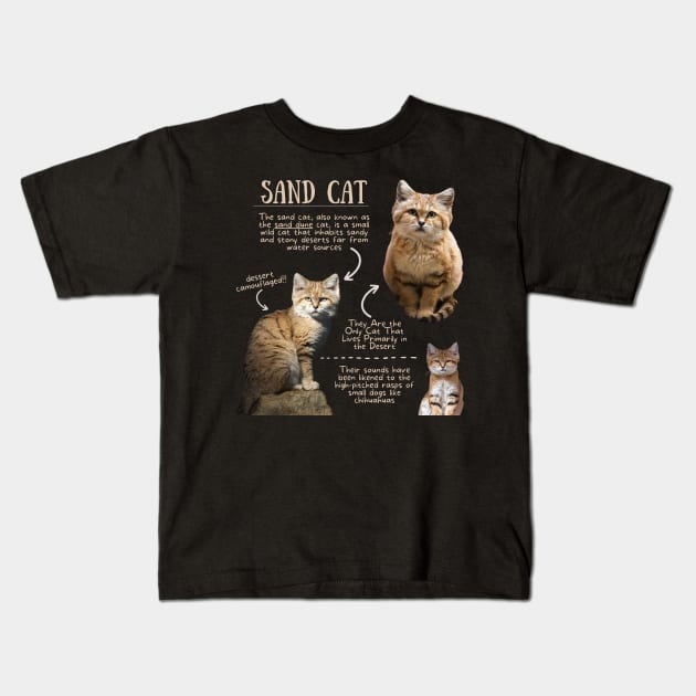 Animal Facts - Sand Cat Kids T-Shirt by Animal Facts and Trivias